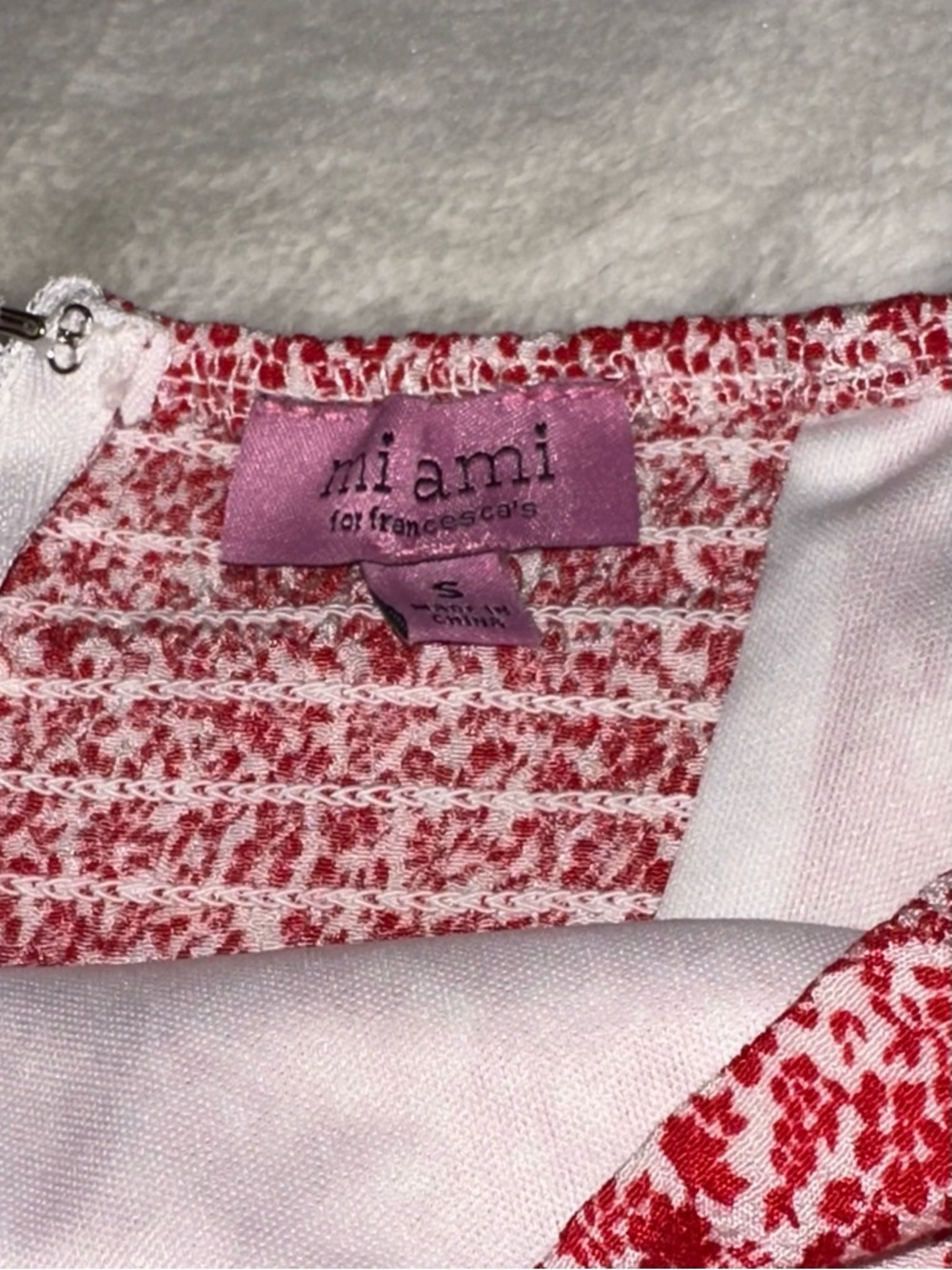 Francesca’s Red Floral Square-Neck Puff-Sleeve Dress - Picture 3 of 5